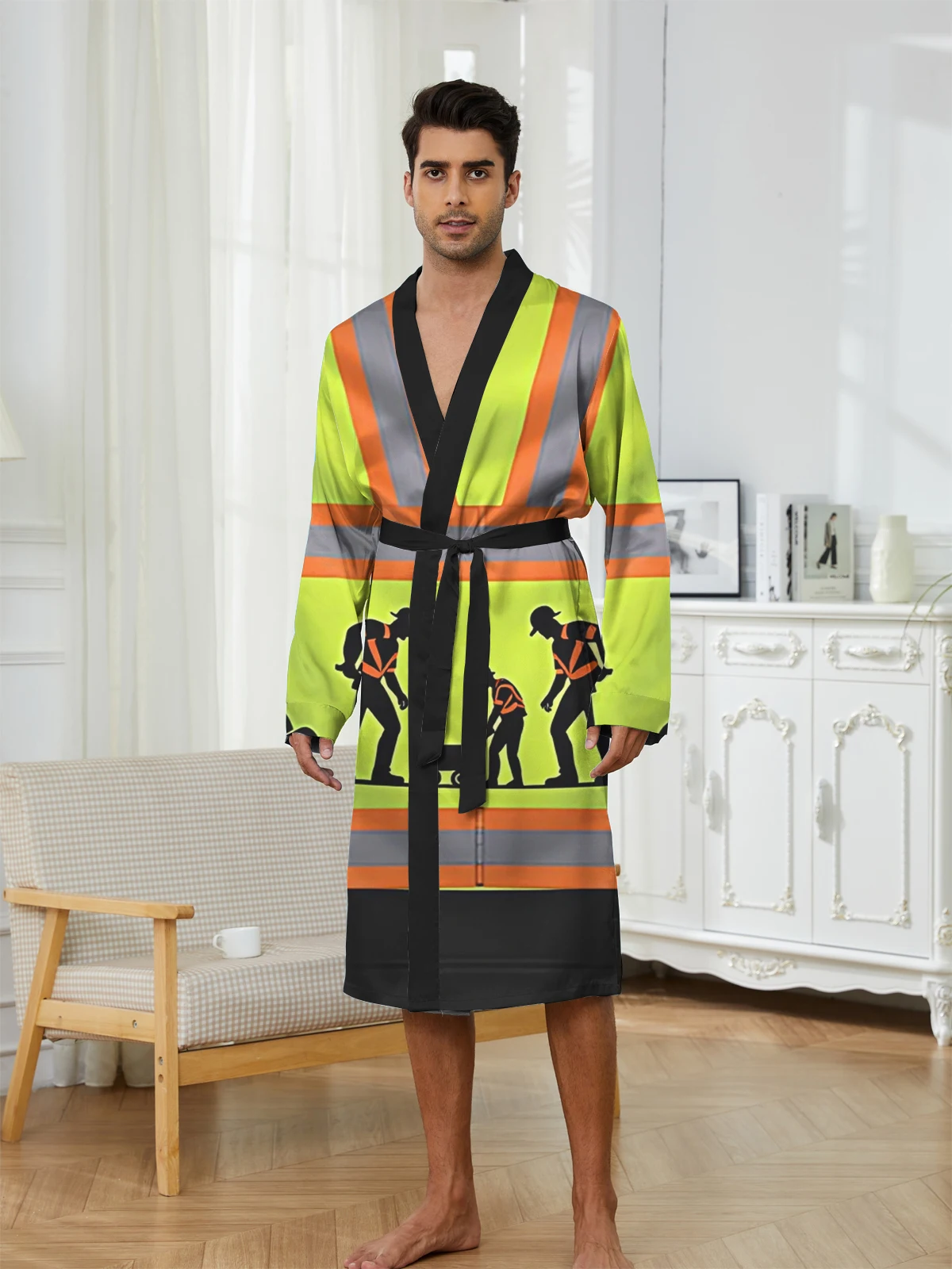 1pcs Men's Robes 2026 Spring/Summer Shower robe sleepwear Graphic bath robe Men's bathrobe Sleepwear Breathable 3D Printed