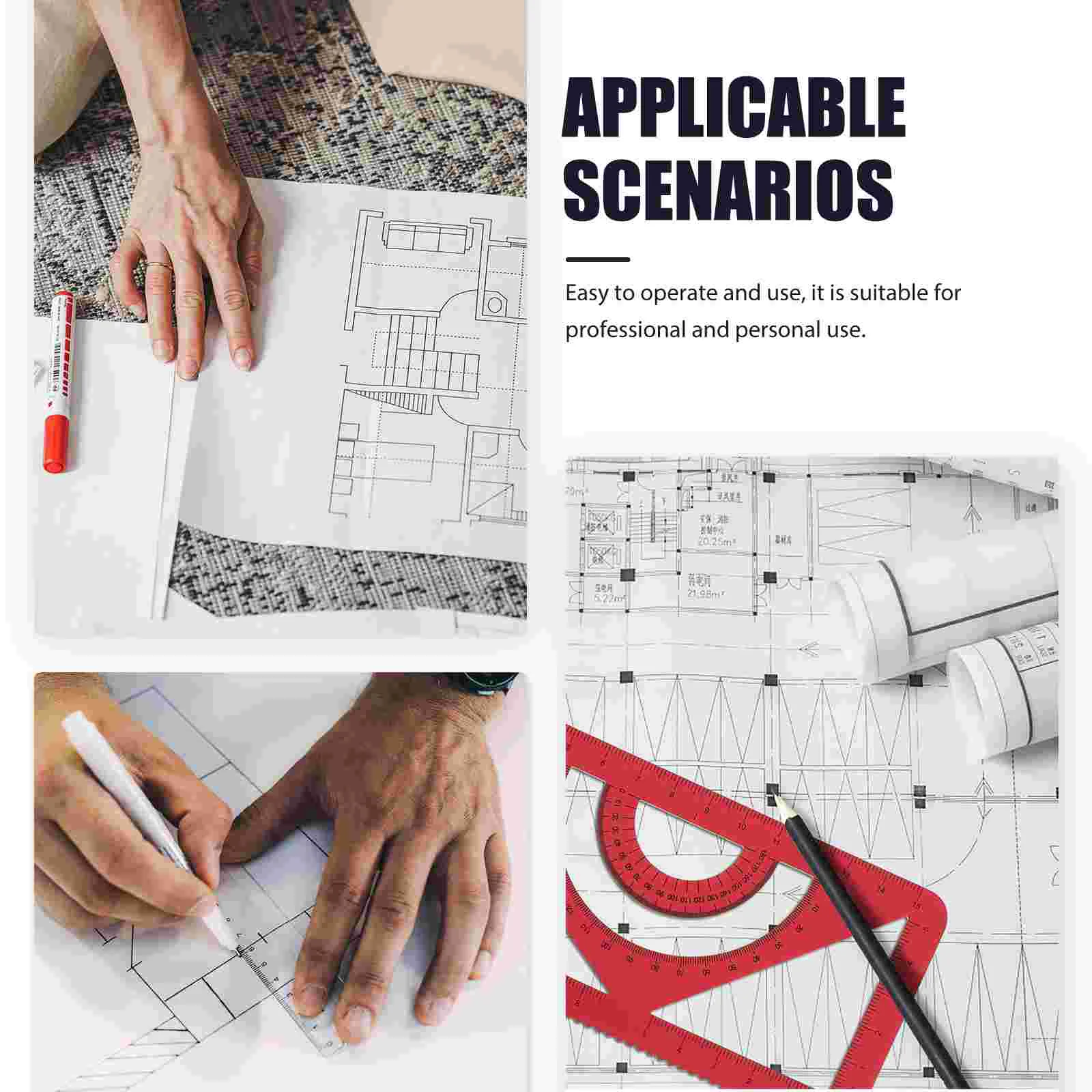 Metal Ruler School Stationery Protractor Drawing Measurement Tools Aluminum Alloy