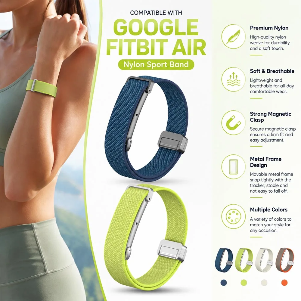 2026 Neues Nylon-Gewebeband für Google Fitbit Air Armbänder Sport-Ersatzband Fitness-Tracker-Armband für Google Fitbit Air Armband