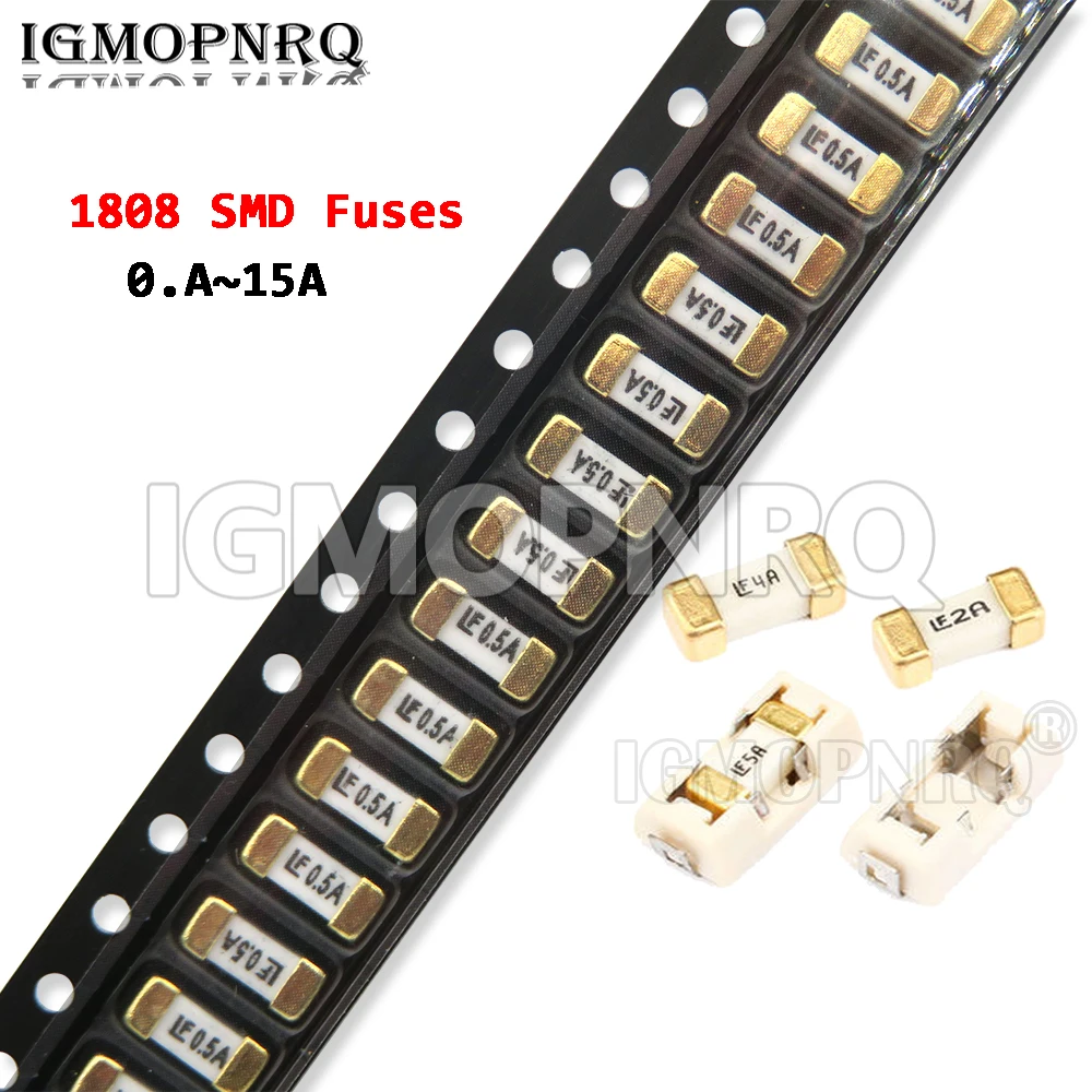 10PCS 1808 Gold AC 0451 SMD Fast Blow Fuse 0.5A~15A 500mA 1A 2A 3A 4A 5A 6.3A 8A 10A 12A 15A 500MA 750MA New Ultra-rapid Fuses