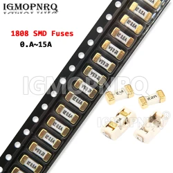 10PCS 1808 Gold AC 0451 SMD Fast Blow Fuse 0.5A~15A 500mA 1A 2A 3A 4A 5A 6.3A 8A 10A 12A 15A 500MA 750MA New Ultra-rapid Fuses