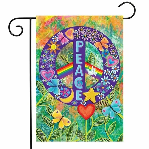 NEW Briarwood Lane Peace Sign Garden Flag 12.5