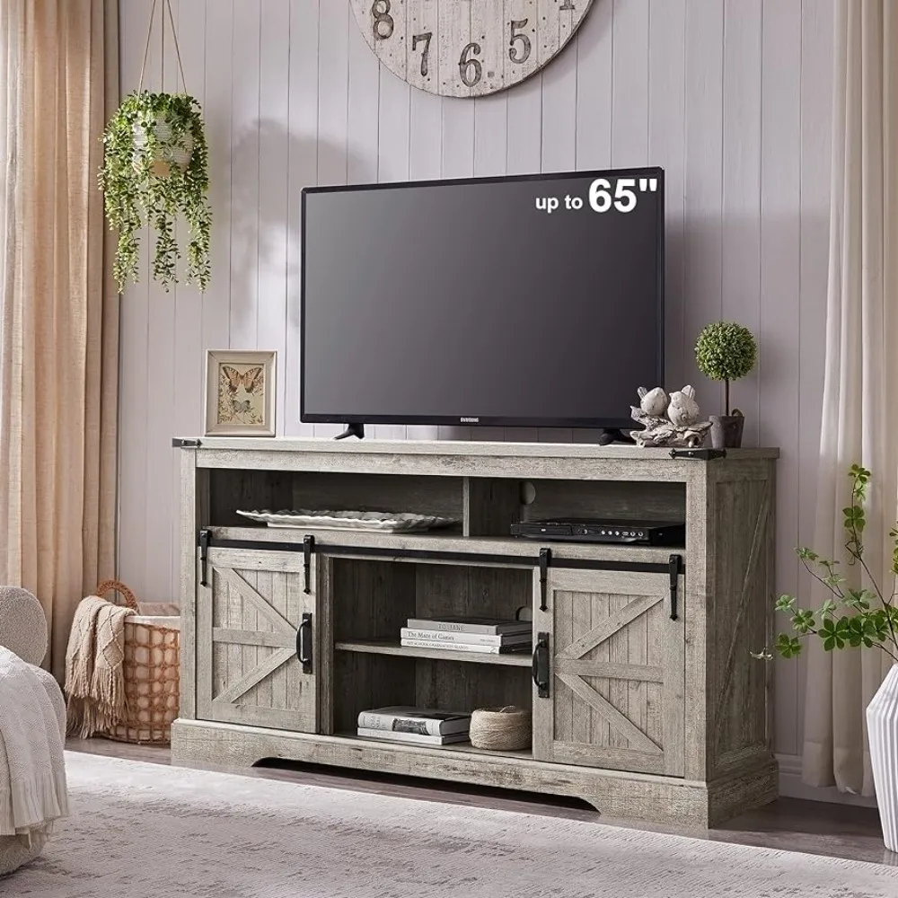 

TV Stand Media Console W/Storage Wood Television Stand for Living Room