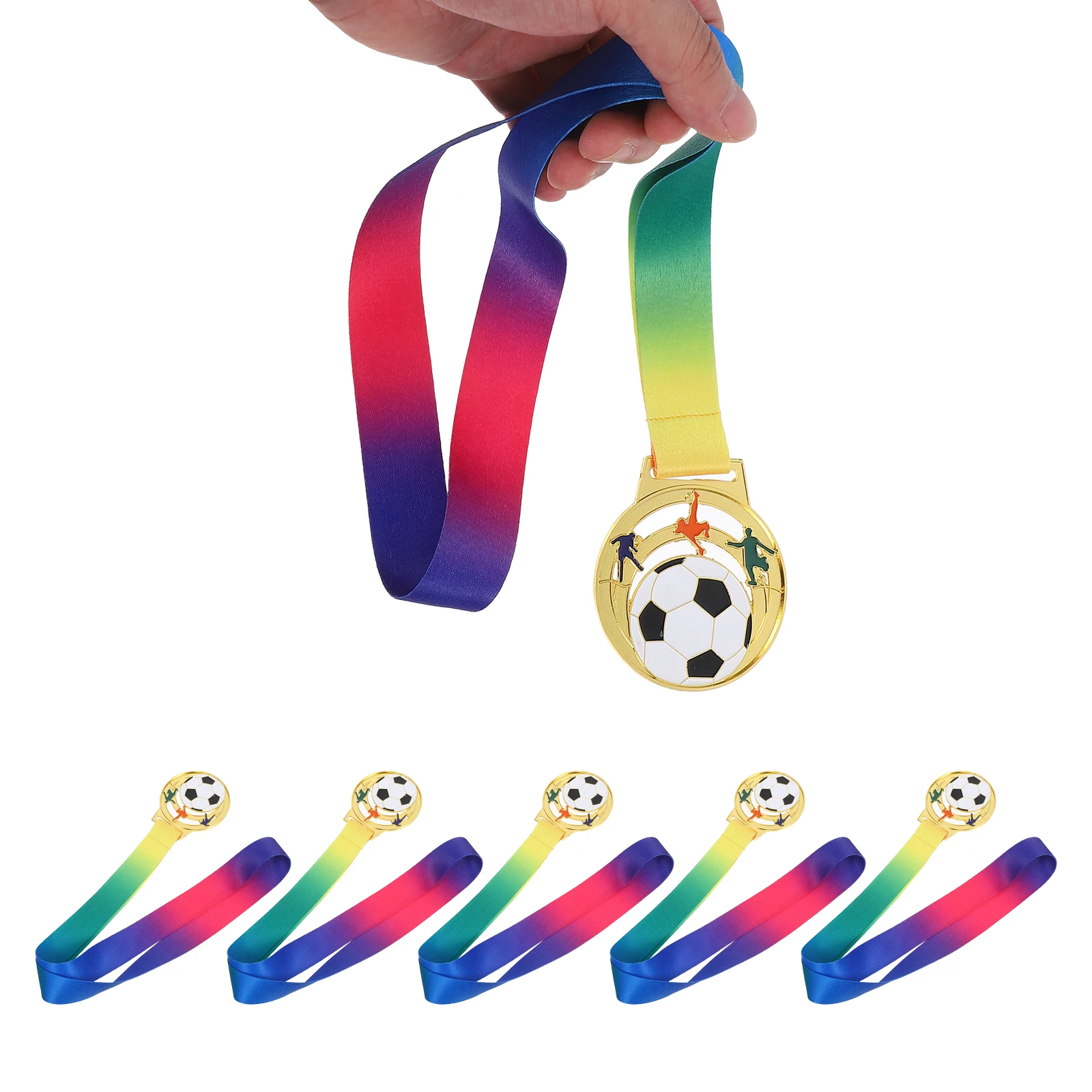 

6pcs Hollow Soccer Medals Zinc Alloy Football Awards for Kids Sports Day Event Commemorative Metal Trophies Lightweight