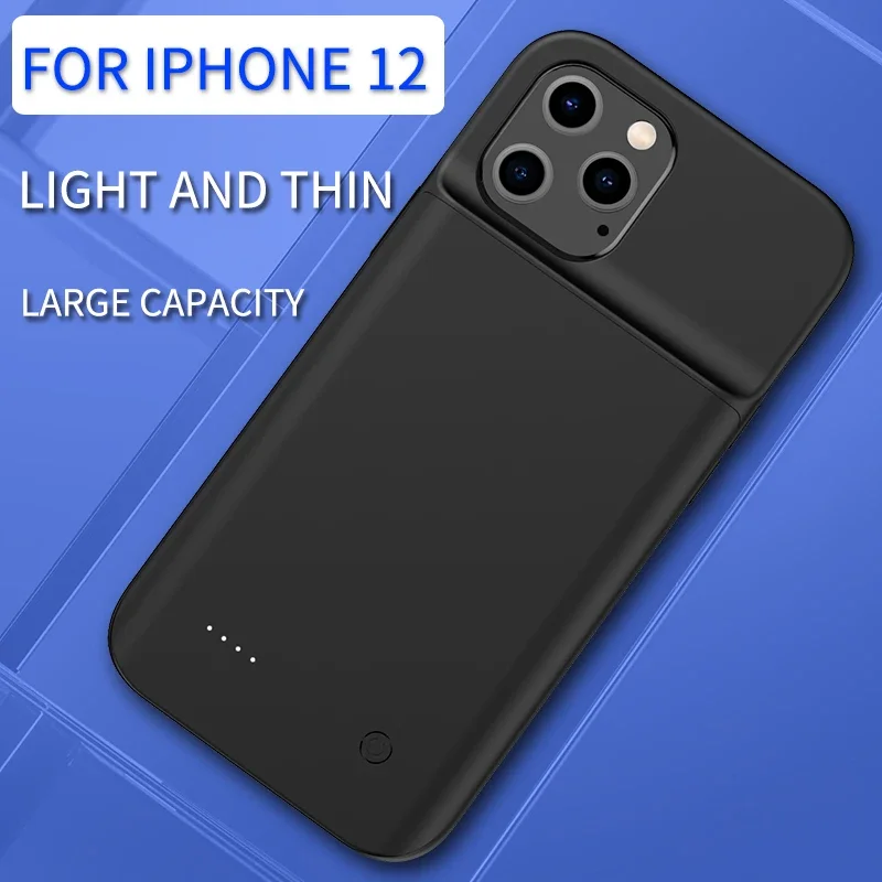 

Battery Charger Case For iPhone 12 Pro Max Charging Power Bank Case For iPhone 12 Mini Slim Silicone shockproof Power Case