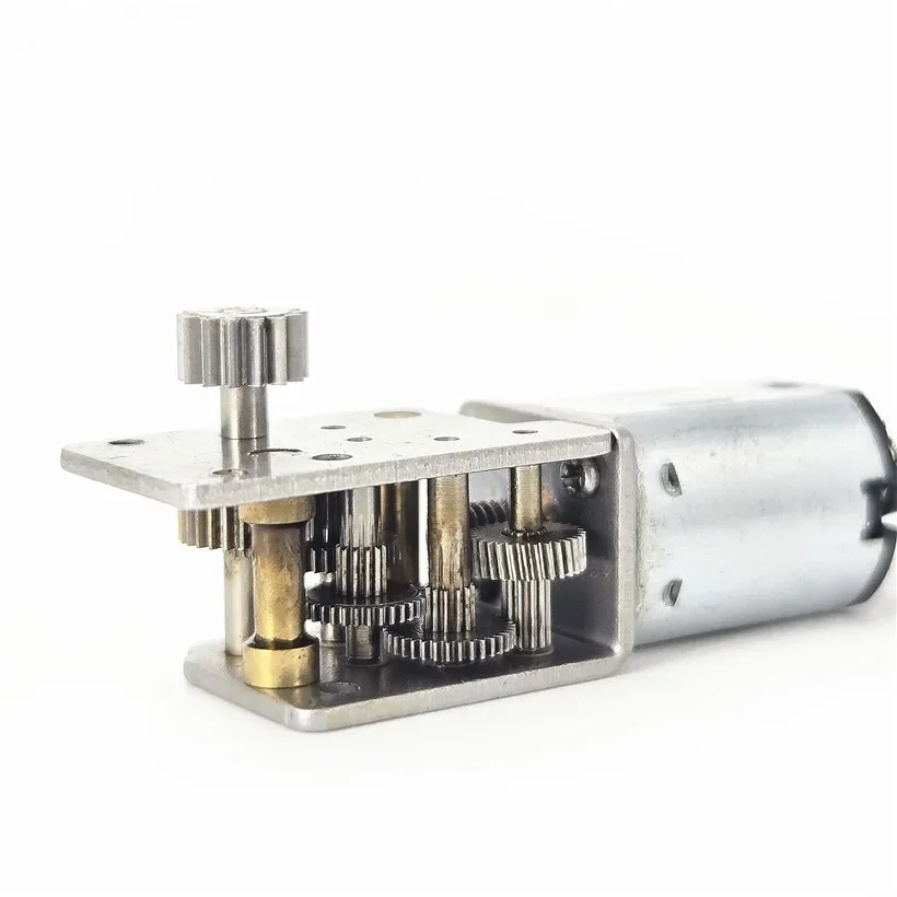 Mini N20 Gear Motor DC 3V 3.7V 20RPM Slow Speed All Metal Gearbox Engine Right Angle 14T Output Gear Shaft For 3D Printer Robot