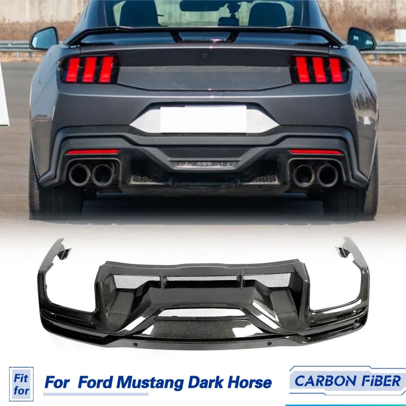 Car Rear Bumper Diffuser Lip Spoiler Carbon Fiber for Ford Mustang Dark Horse 2024 Racing Rear Diffuser Apron Lip Guard Body Kit