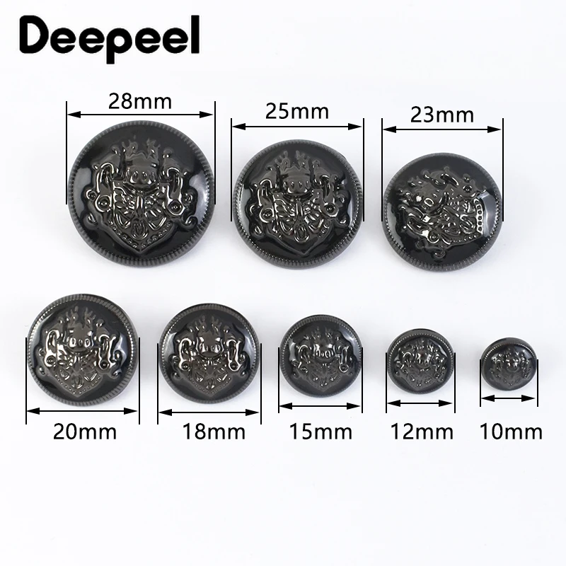 Deepeel-Bouton rond en métal rétro, boucles de chemise de manteau, boutons de décoration de veste de vêtements, accessoires de couture de bricolage, 10 pièces, 10-28mm