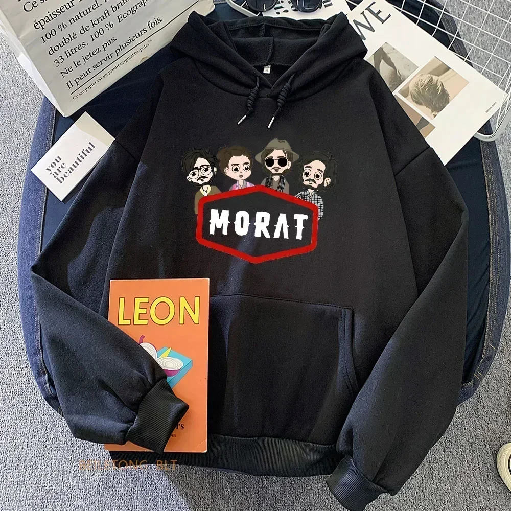 Funny Cartoon Print Hoodie Band Morat for Autumn/Winter Fashion Grunge Sweatshirts With Pocket Manga Clothing Moletom Punk Hoody