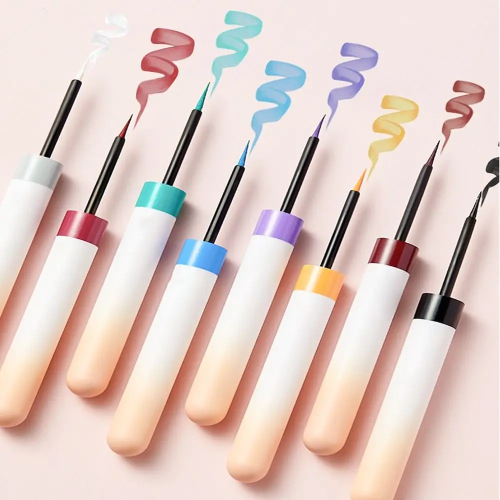 Ultra dünner flüssiger Eyeliner Bleistift wasserdichter schweiß fester Regenbogen Eyeliner Stift langlebiger bunter matter Eyeliner