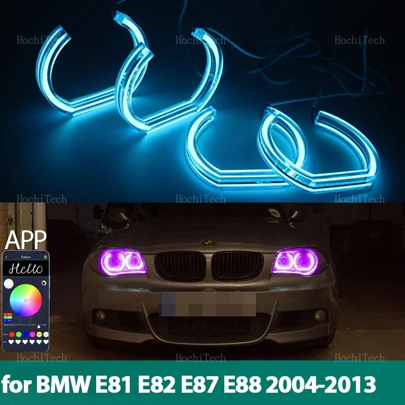 

DTM multi-colored Ring Angel Eyes RGB LED App control for BMW 1 Series E81 E82 E87 E88 Xenon Headlight 2004-2013