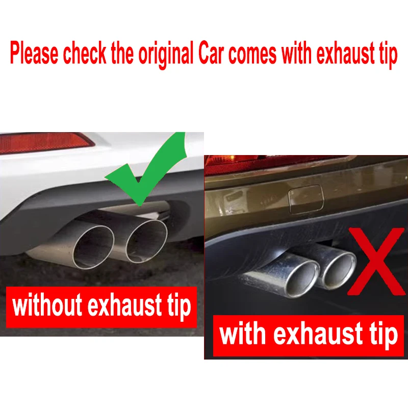 Stainless Steel Car Exhaust Muffler Pipe Tip Cover For Audi A3 8V 8P Sportback VW Golf Variant 6 POLO 6R GOLF MK7 Tailpipe