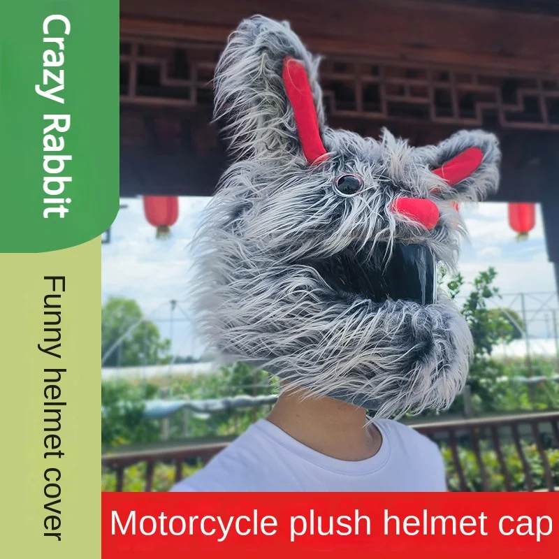 Crazy Rabbit-Funda Protectora Para Casco De Motocicleta, Cubierta De Dibujos Animados, Divertida, De calabaza