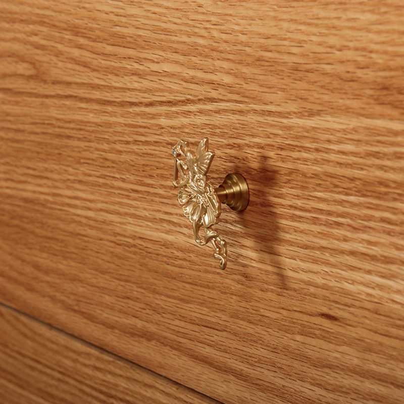 NEW 4PCS Solid Brass French Flying Elf Furniture Pulls Handles Drawer Knobs Cupboard Wardrobe Closet Dresser Cabinet Door Pulls