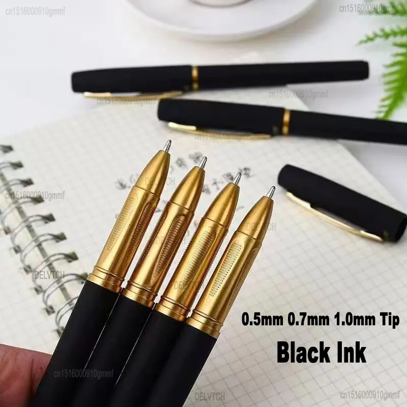 2/4/8/10/20/30/50Pcs Large Capacity Black Ink Gel Pen 0.5 0.7 1.0 Tip Refill Matte Handle Business Signature Writing Stationery