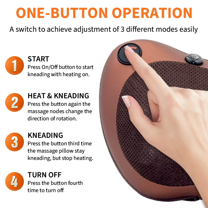 Electric Neck Massage Pillow Cervical Massager Waist Back Shoulder Shiatsu Kneaded Heating Cushion Multifunctional Relaxation - Image 2