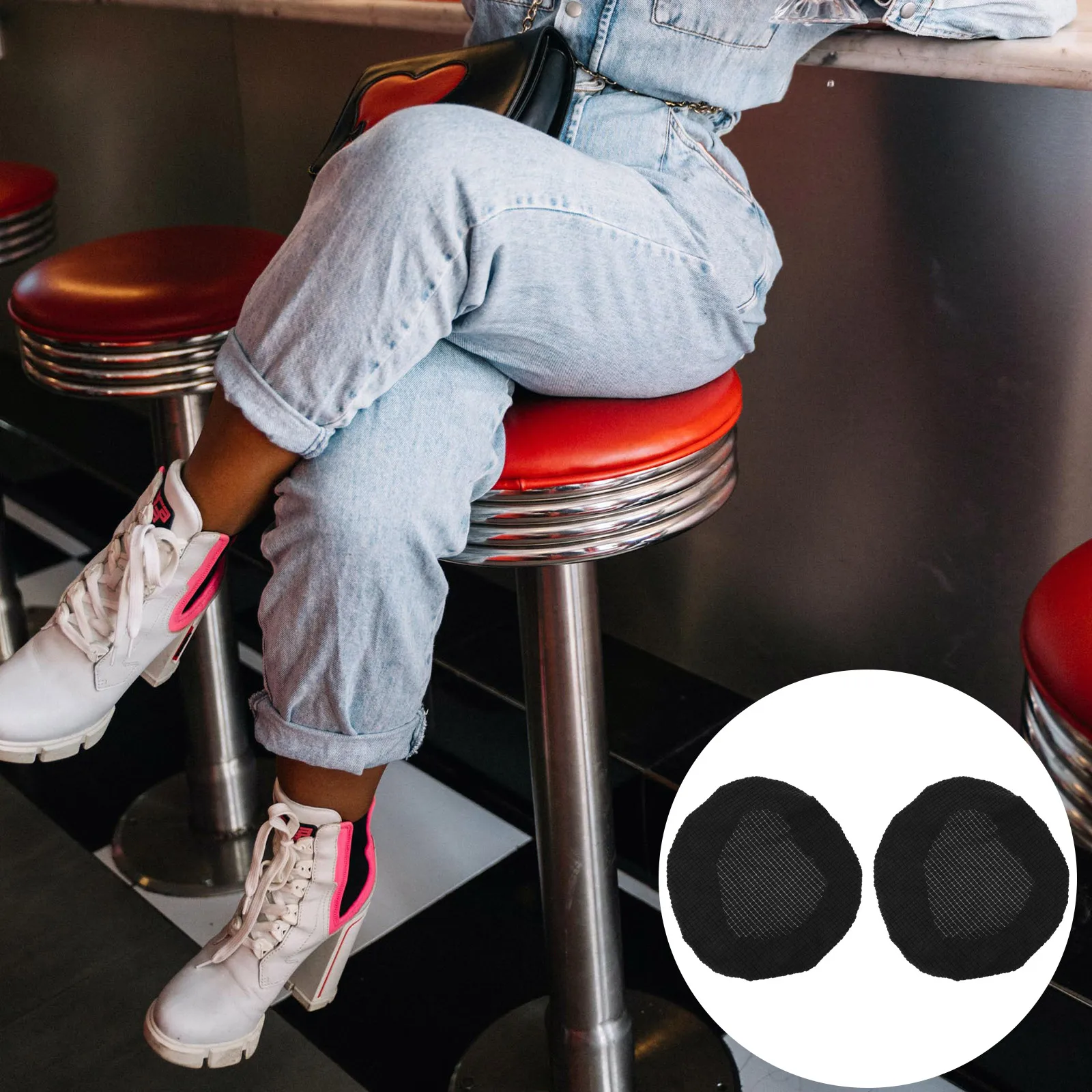 

2Pcs Polyester Round Stool Cover Fine Workmanship Comfortable Touch Dining Room Chair Protector