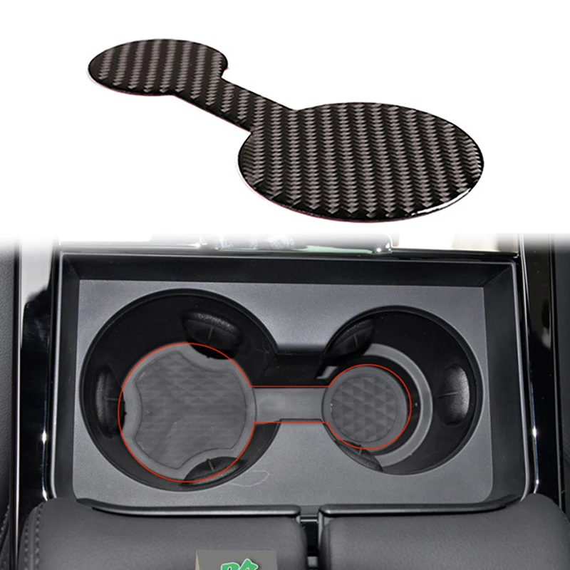 NEW Soft Carbon Fiber Console Water Cup Pad Cover Trim for Land Rover Range Rover Evoque