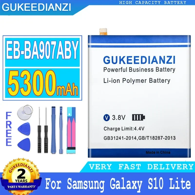 GUKEEDIANZI Replacement Battery, EB-BA907ABY for Samsung Galaxy S10 Lite, S10Lite, 5300mAh, Phone Batteries, Free Tools