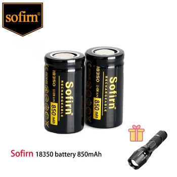 Sofirn 18350 충전식 850mah 플랫 헤드 또는 1000mah 탑 헤드, Sofirn SP40 SP40A 헤드램프용 3.7V 리튬