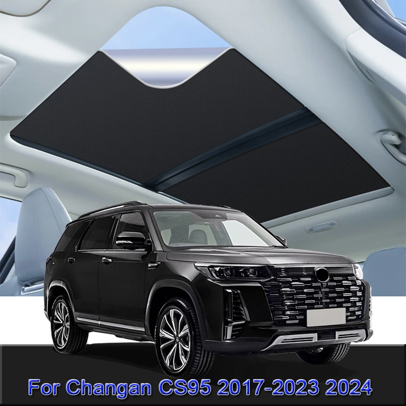 For Changan CS95 2017-2023 2024 Car Electrostatic Adsorption Sunroof Sunshade Heat Insulation Skylight Sticker Auto Accessory