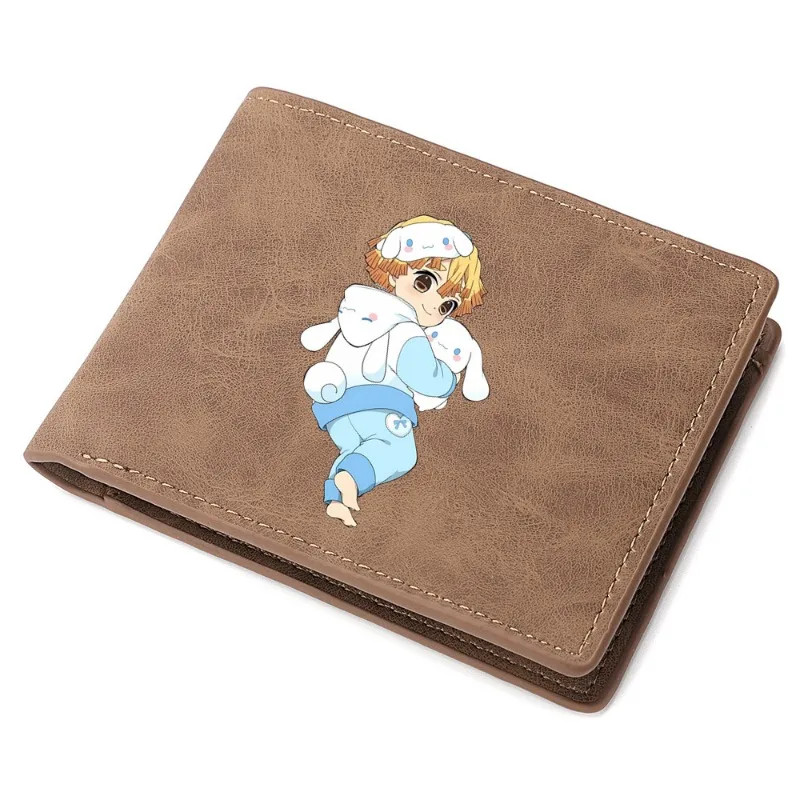 Demon Slayer Anime Agatsuma Zenitsu Men Card Wallets Hasp Small Card Wallets Mini Men's Wallet High Qaulity Short Male Purses