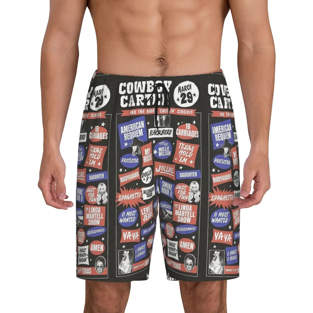 

Мужские короткие пижамные штаны Custom Beyonce Cowboy Carter Tour, шорты для сна и отдыха, пижамные штаны