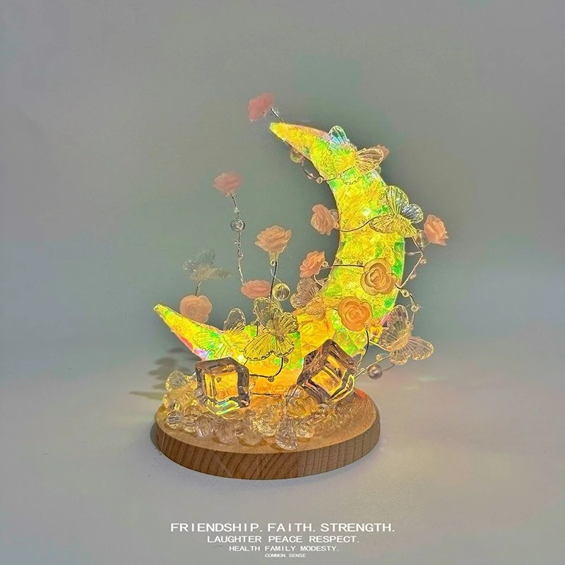 

Moon Butterfly DIY Night Light Material Kit Handmade Romantic Atmosphere Lamp Creative Gift for Girlfriend Best Friend Couple