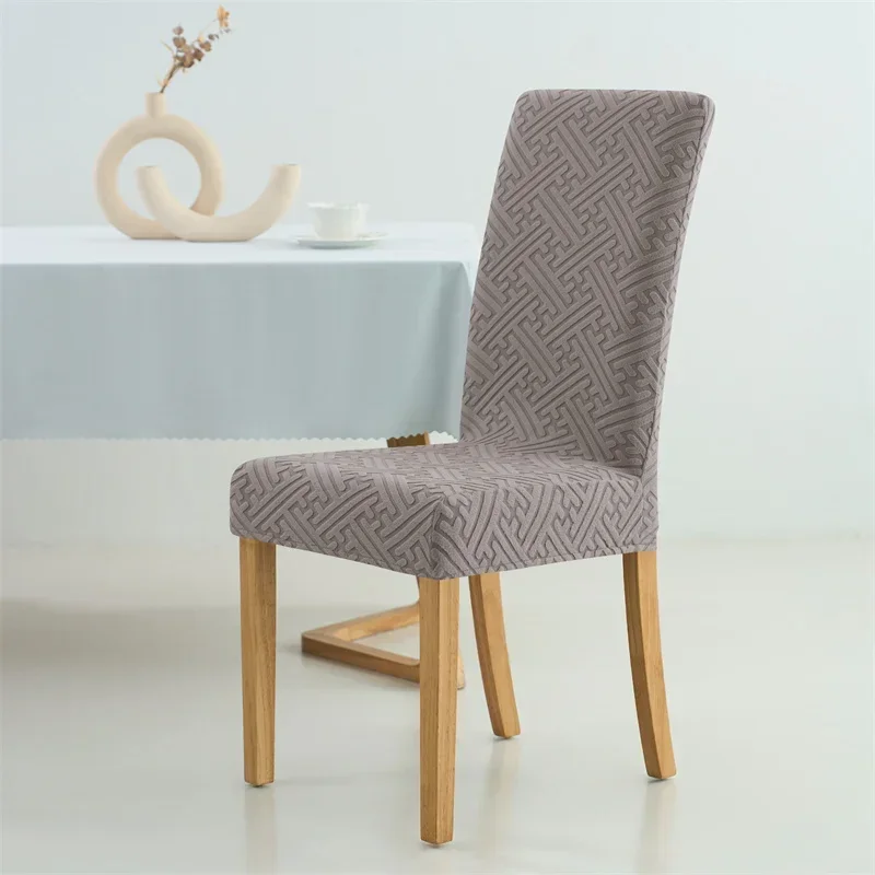 1/4 stücke Jacquard Esszimmer Stuhl Abdeckung Stretch Anti-schmutzig Stuhl Abdeckungen Wohnkultur Küche Sitz Schonbezug für Bankett party Hochzeit – Detail 12