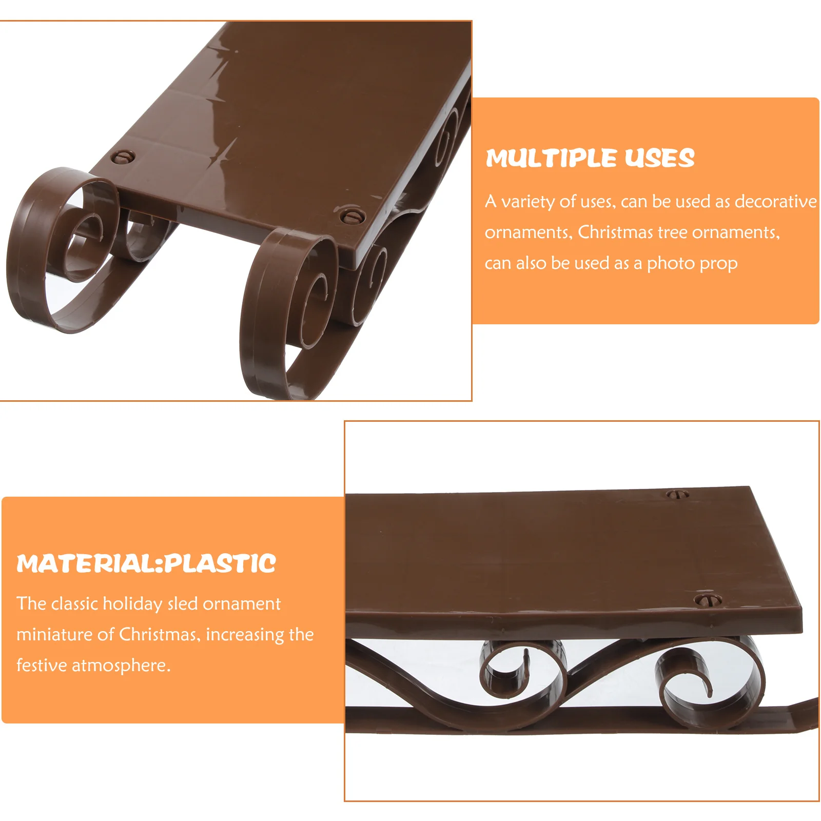 

1pc Sleigh Decoration Plastic Desktop Ornament For Christmas Tree Xmas Party Home Christmas Sleigh Decorations Office Festive