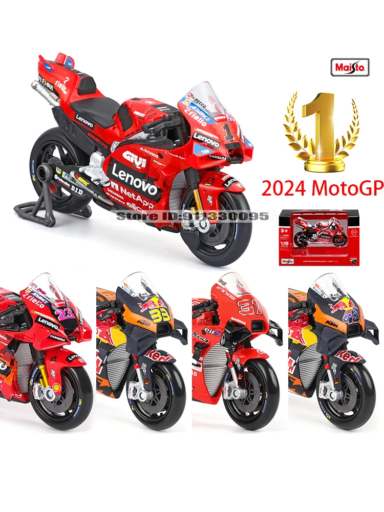 Maisto 1:18 2024 Équipe Ducati Lenovo # 1 Bagnaia Champion pilote Moto GP course alliage moulé modèle de Moto collection cadeau jouet