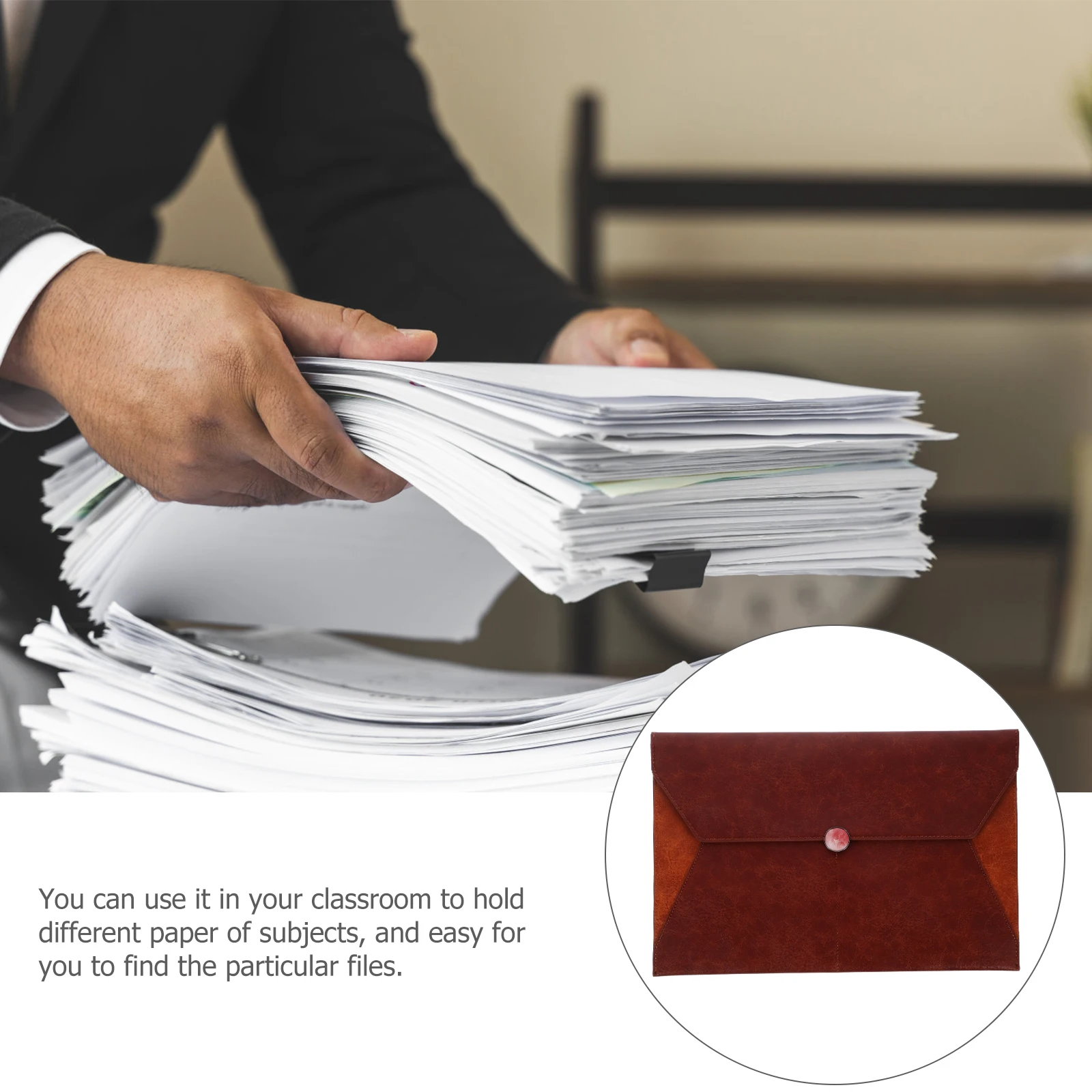 

Thick Oxford Cloth Snap Button Document Storage Bag Office School Organizer Folder Cloth File Bags Button Design