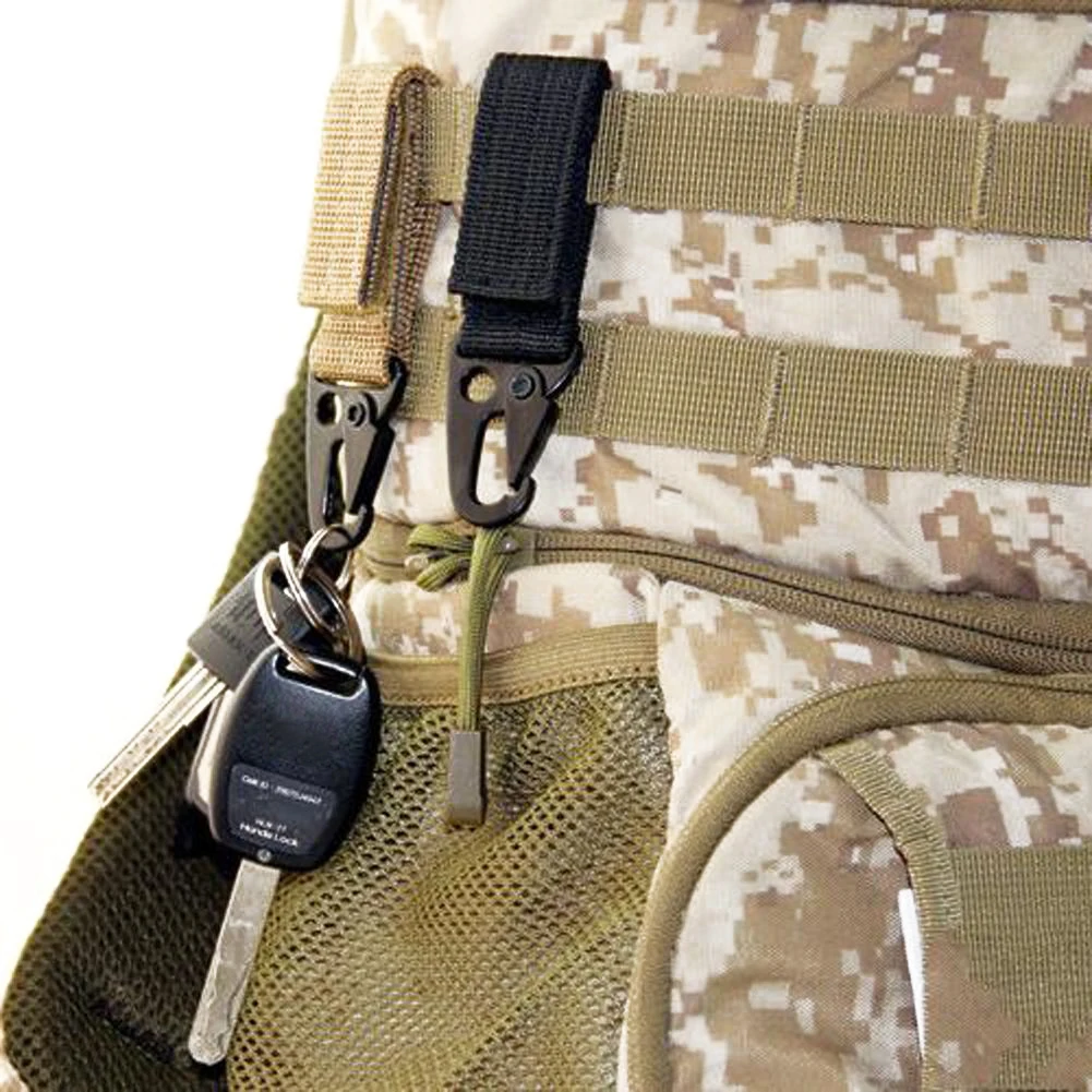 New Camping Tool Backpack Buckle Nylon Belt Hook Webbing Keychain Outdoor Equipment Hanging System Belt Buckle EDC Travel Kit