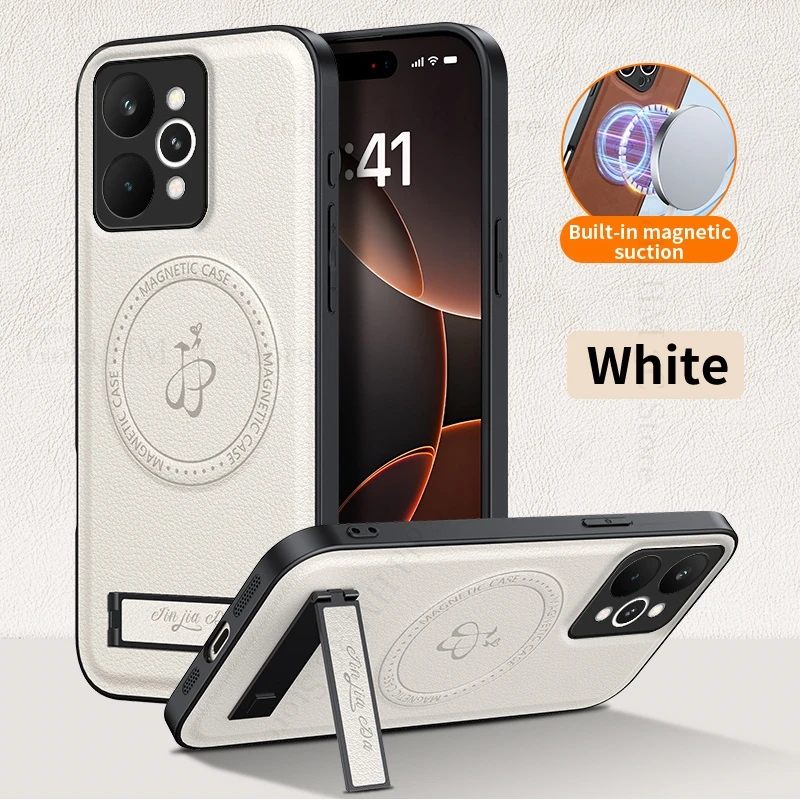 حافظة جلدية فاخرة لهاتف Realme 15 14 Pro Plus غطاء مغناطيسي للشحن اللاسلكي لهاتف Realme P3 Ultra Reno14 F 13