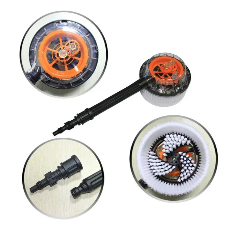 360° Cleaning Rotating Pressure Washer Brush - Universal Water Powered Scrubber for Karcher K2 K4 K5 K7 & Lavor