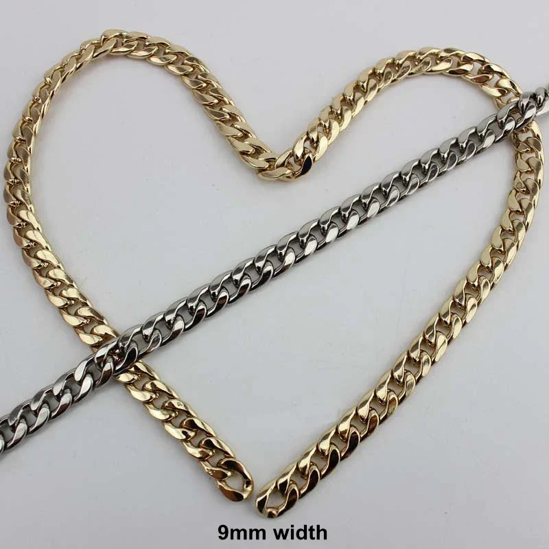 10M 9mm11mm from DIY Accessory Factory Directly bag with  flat metal Chains Bags Purses Strap Metal Purse Chain Handle Shoulder