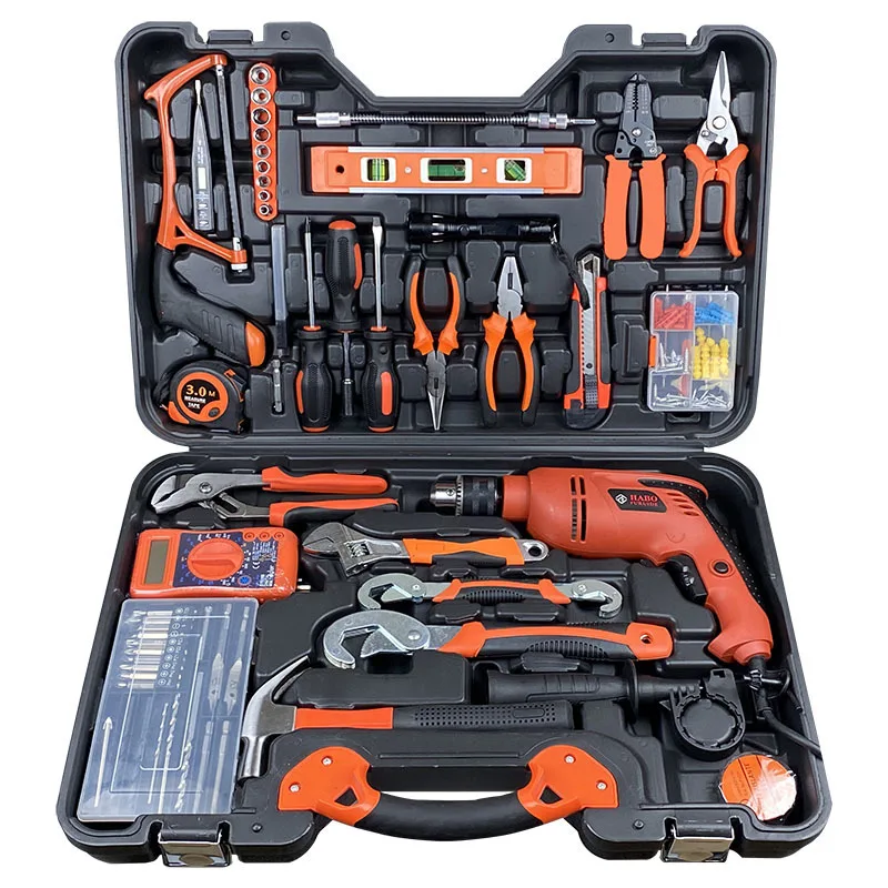 Electric Drill Set 128 Pcs Home Impact Tool Kit Household Power Tools