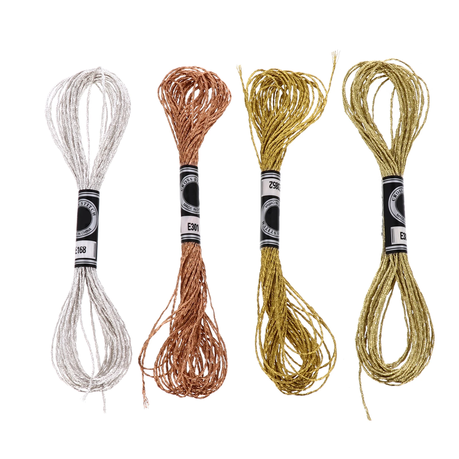 

16pcs Metallic Thread Cross Stitch Durable DIY Projects Kids Crafts Embroidery Fittings Parts Bracelet Tool Home Shop Use