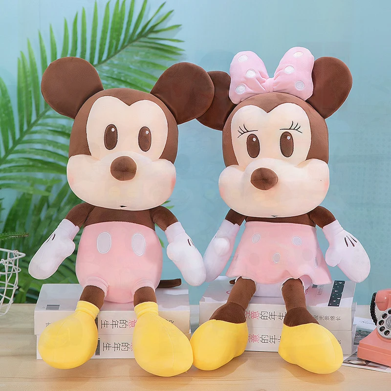 Soft Cute Disney Minnie Mouse Plush Toy Stuffed Animal Doll Sitting Pose Hugging Pillow for Kids Girls Birthday Christmas Gifts