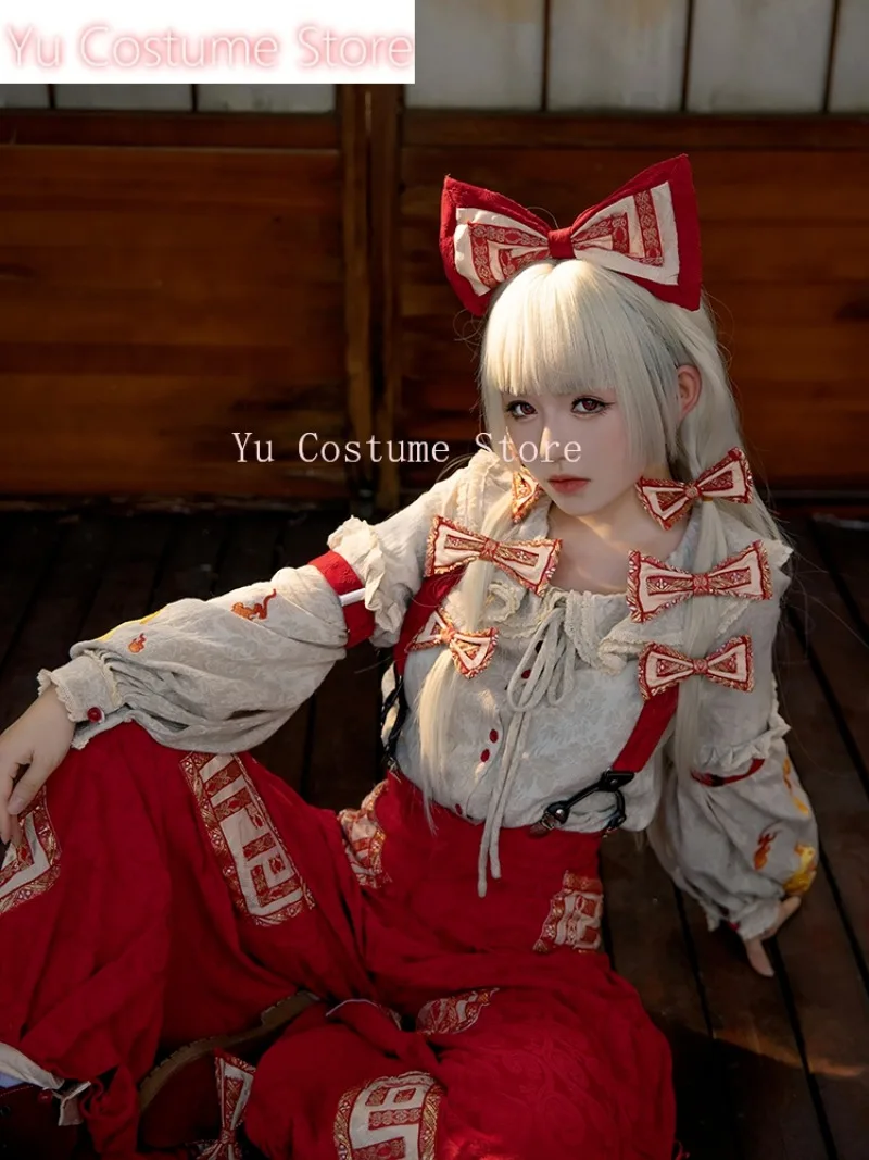 Yu Costume Touhou Project Fujiwara No Mokou Cosplay Costume Cos Game Anime Party Uniform Hallowen Play Role Clothes Clothing