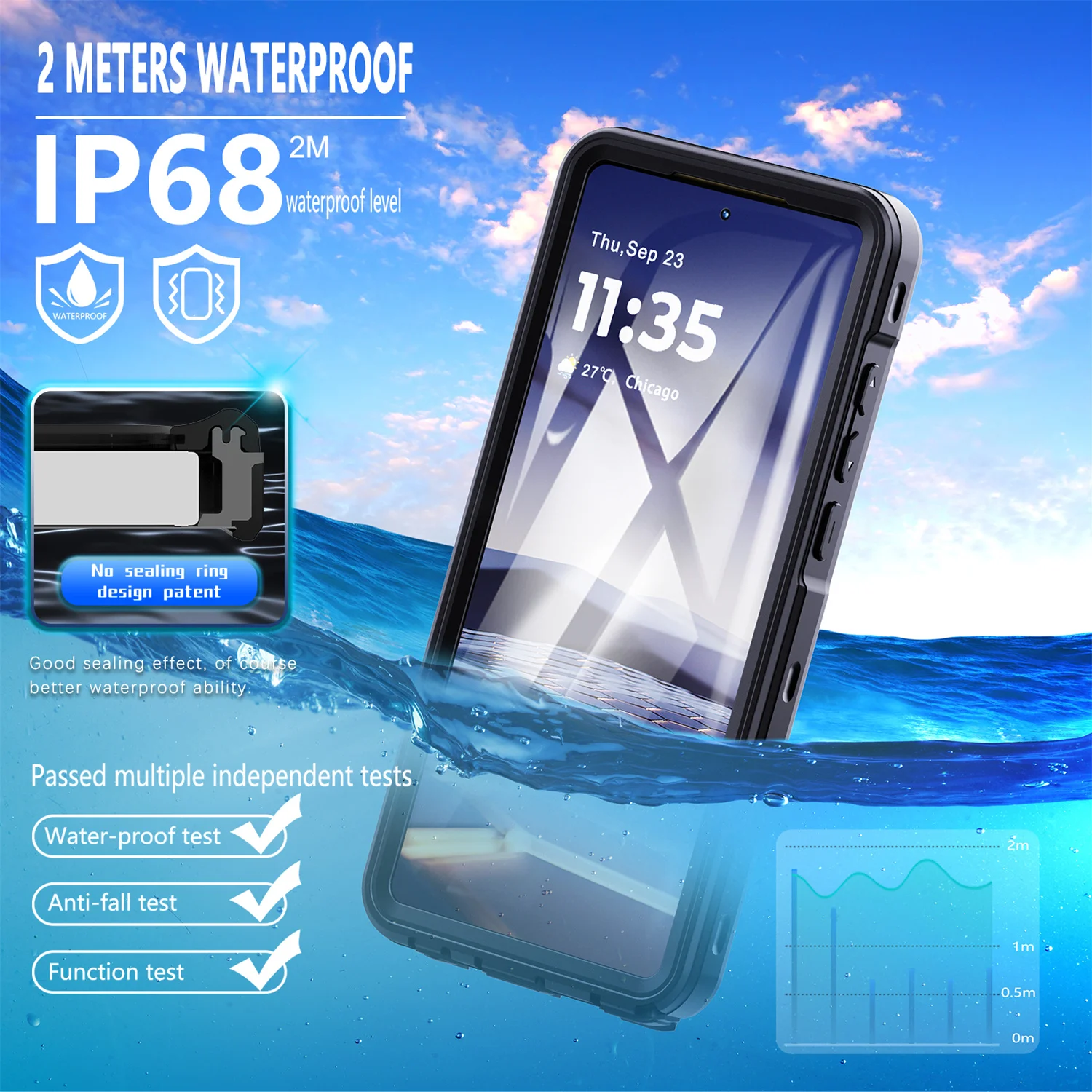 Shellbox IP68 Waterproof Case for MOTO G Stylus 5G 2024 Military Grade Drop Protection Heavy Duty Defender Cover Diving Case