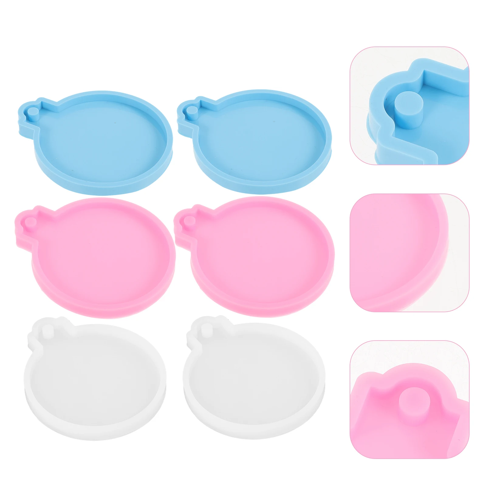 

6pcs Silicone Jewelry Casting Mold Epoxy Resin Pendant Earring Diy Mold Reusable Craft Charm Molds Handicrafts Flexible Durable