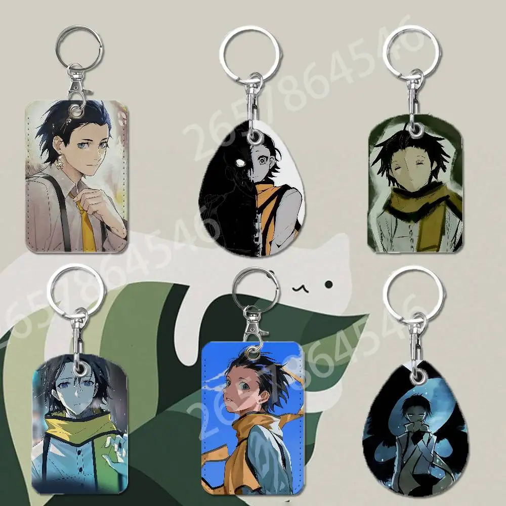 R-ryoji mochizuki Protective Printed Leather Card Case Metal Keychain Accessory