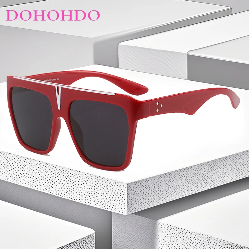 

DOHOHDO 2025 Oversize Square UV400 Men Shades Brand Design Double Bridge Women Sunglasses Male Driving Sun Glassses Gafas De Sol