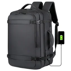 Mochila de viagem expansível para homens, bolsa portátil de grande capacidade, carregamento por USB, impermeável, comercial, 40L