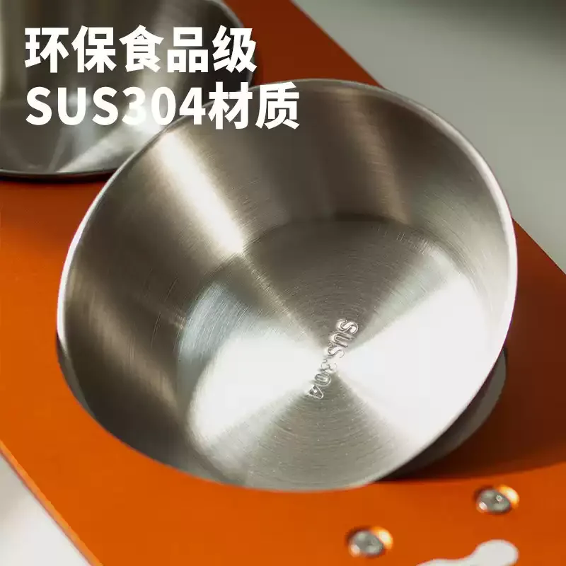 Household anti-knock large diameter, wear-resistant and easy to clean stainless steel pet bowl