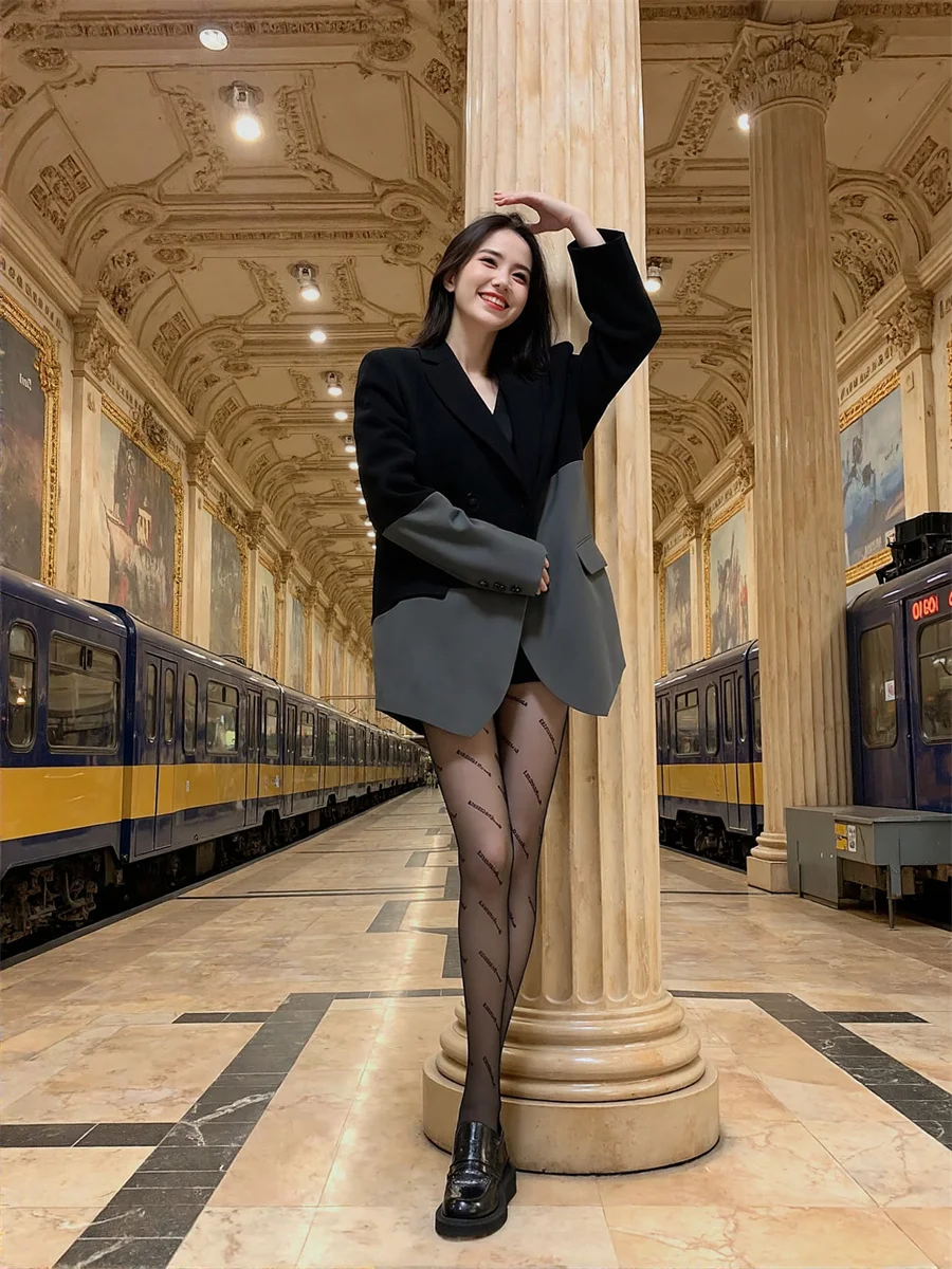 

Patchwork Loose Notched Blazers For Woman 2025 Clothes Women Wedding Outwears Three-Dimensional Block Types Geometric Prom Soft