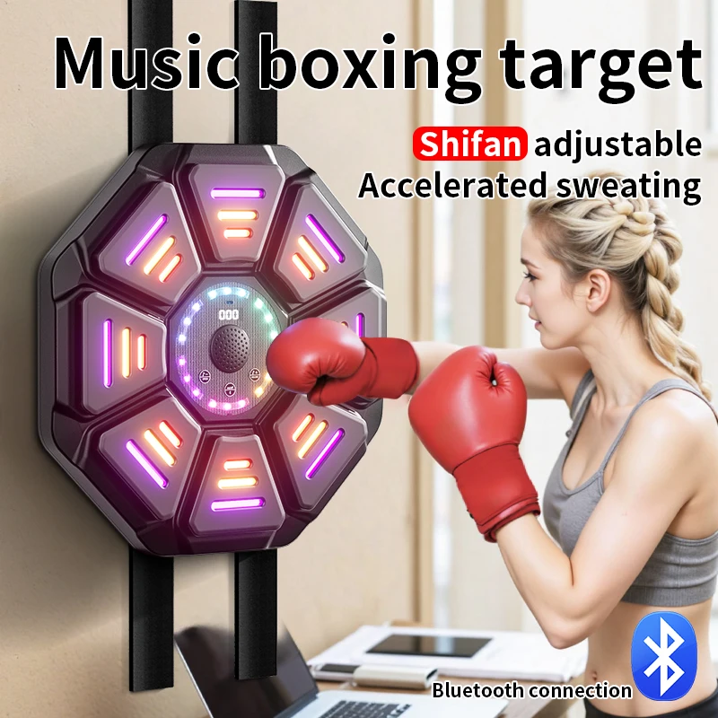 New Music Boxing Machine BT Smart Sports Fitness Muay Thai Boxing Wall Target Reaction Trainer Sandbag for Men Women Child Gift