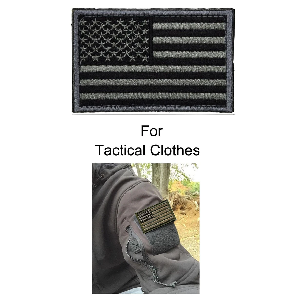 

4 PCS Badge USA Flag Patch Self-Adhesive Clothing American Dark Grey Man