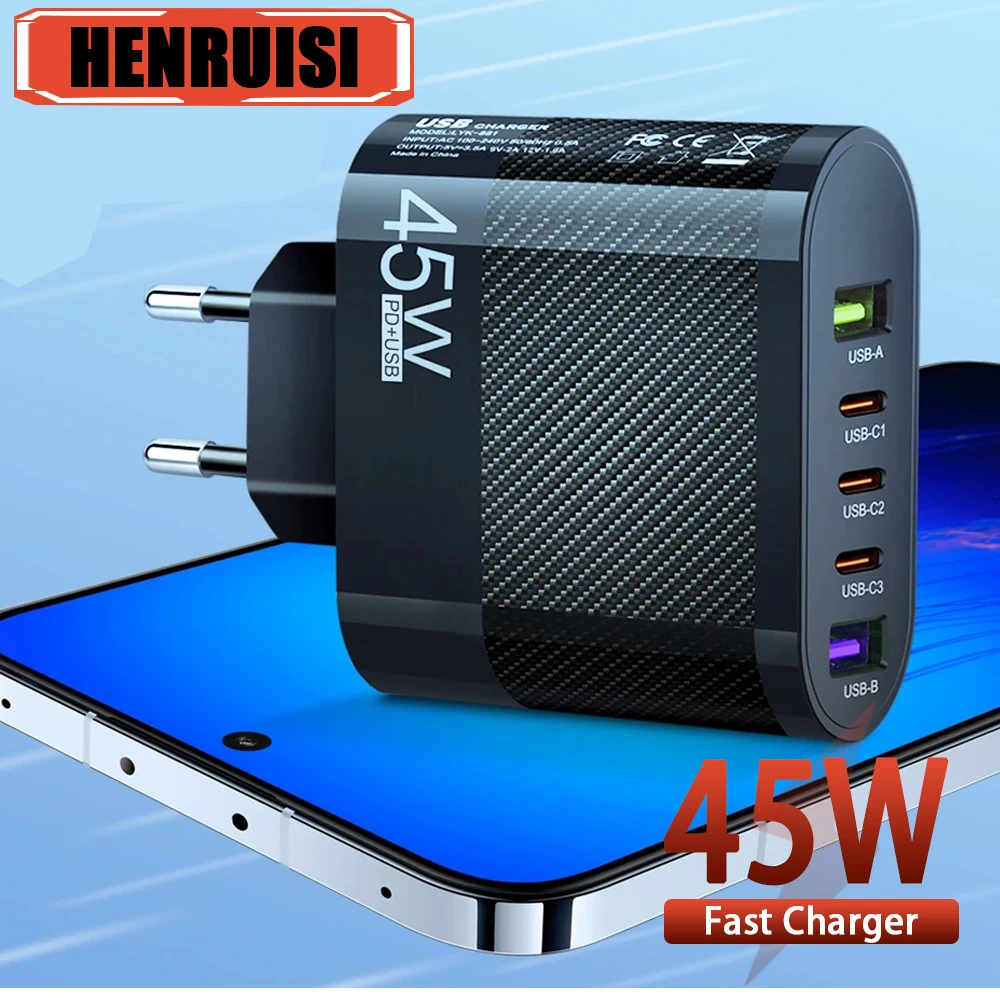45W 5-Port Fast Cha…